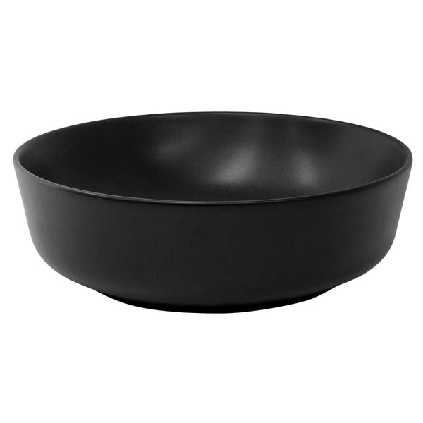 ML-Design Waschbecken aus Keramik in Schwarz matt Ø 415 x 135 mm, Runde Aufsatzwaschbecken, Moderne Waschtisch, Waschschale mit Abflussloch, Waschplatz Handwaschbecken , für Badezimmer / Gäste-WC