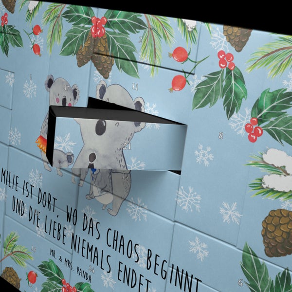 Mr. & Mrs. Panda Befüllbarer Adventskalender Koala Familie - Blau Pastell