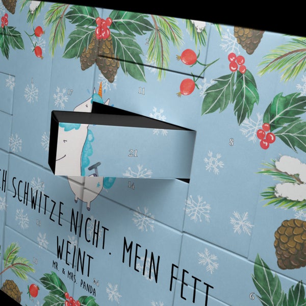 Mr. & Mrs. Panda Befüllbarer Adventskalender Einhorn Fitness - Blau Pastell