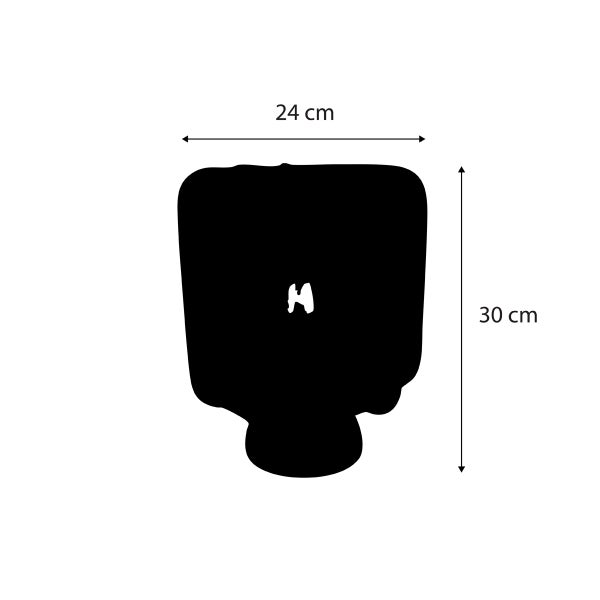 Silhouette eines Produkts mit einer Breite von 24 Zentimetern und einer Höhe von 30 Zentimetern.