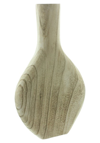 FRANK FLECHTWAREN | Dekovase Wood, flach, PAULOWNIA, 19 x 5,5 x 34 cm