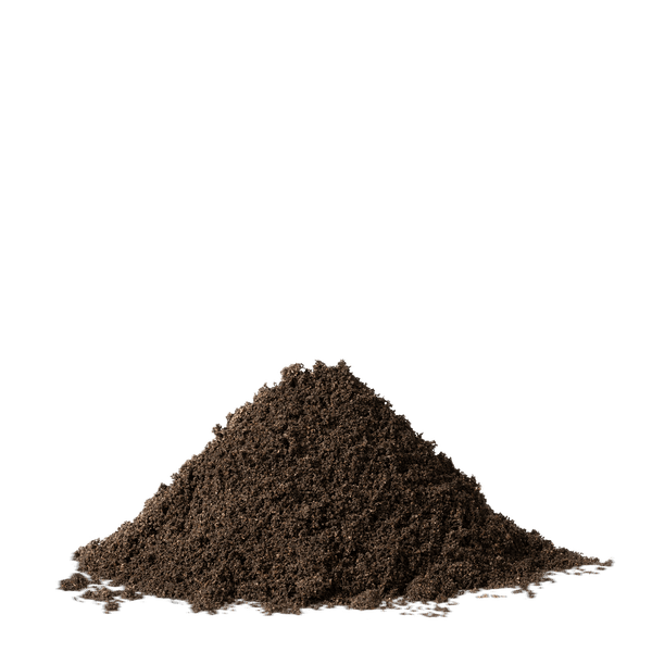 Haufen dunkle Pflanzenerde oder Blumenerde mit feiner Textur.