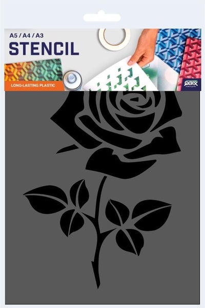 QBIX Rose Schablone - A3 Größe - Kunststoff - Schablone