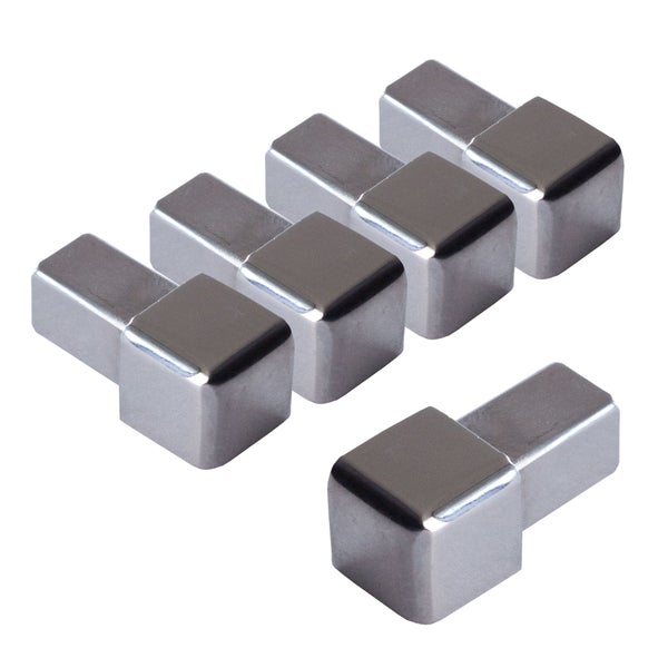Eckverbinder aus Metall für Quadratprofile, 5er-Set.