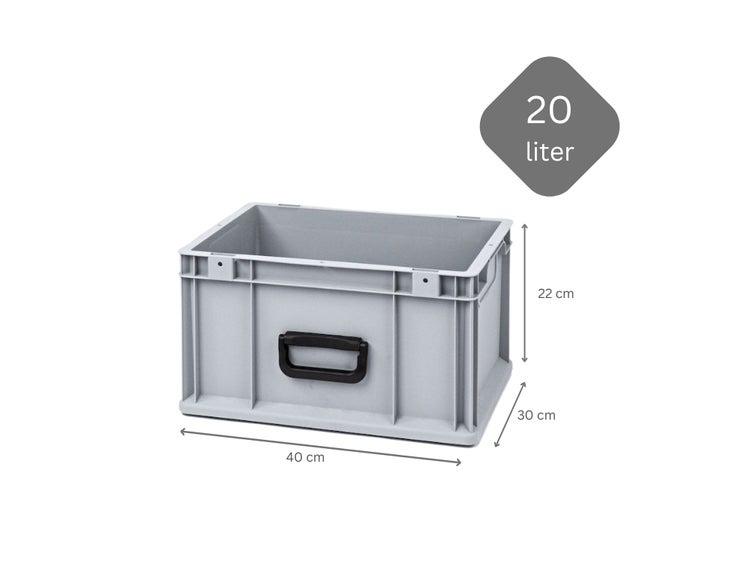 PROREGAL Eurobox Nextgen Portable Uno HxBxT 22 x 30 x 40 cm 20 Liter Eurobehälter Transportbox Transportbehälter Stapelbehälter