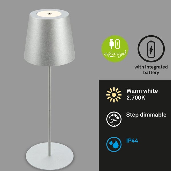 Tischlampe Akku Tischleuchte Kabellos Touch höhenverstellbar Akku tauschbar