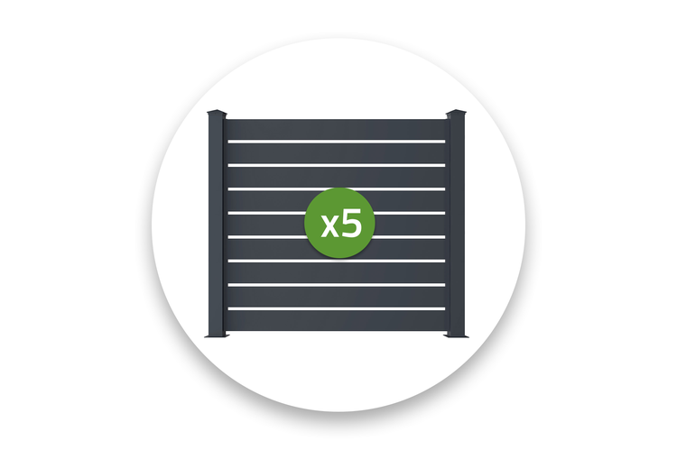 Zaunelement im Fünferpack