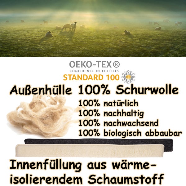 BigDean 3x Zugluftstopper für Fenster 100cm - 100% Schurwolle - Anthrazit - Luftzugstopper Durchzugstopper Windstopper - Made in Germany