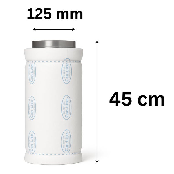 Can-Lite Filter mit einer Länge von 45 Zentimeter und einem Durchmesser von 125 Millimeter