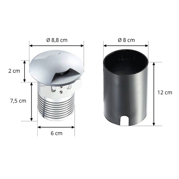 Lucande Bodeneinbauleuchten Milara (wasserdicht (Modern) in Alu aus Aluminium (1 flammig, GU10) - Bodeneinbauleuchte außen