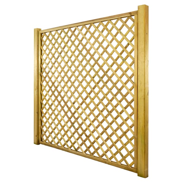 Holzzaun-Element mit quadratischem Gitter