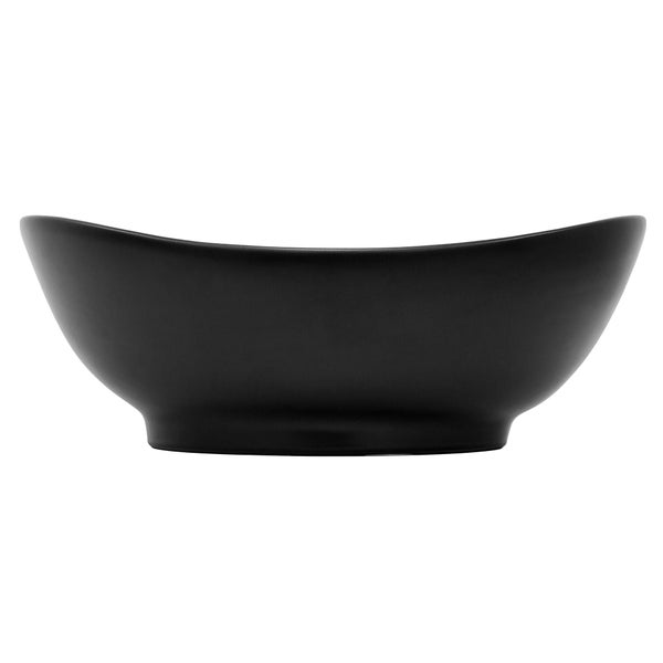 ML-Design Waschbecken aus Keramik in Schwarz matt 59x39,5x20,5 mm, Ovale Aufsatzwaschbecken, Moderne Waschtisch, Waschschale mit Hahnloch und Abflussloch, Waschplatz Handwaschbecken, für Badezimmer