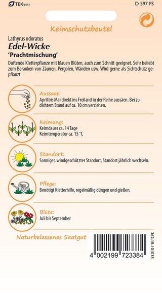 Edelwicke Prachtmischung Saatgutpackung
