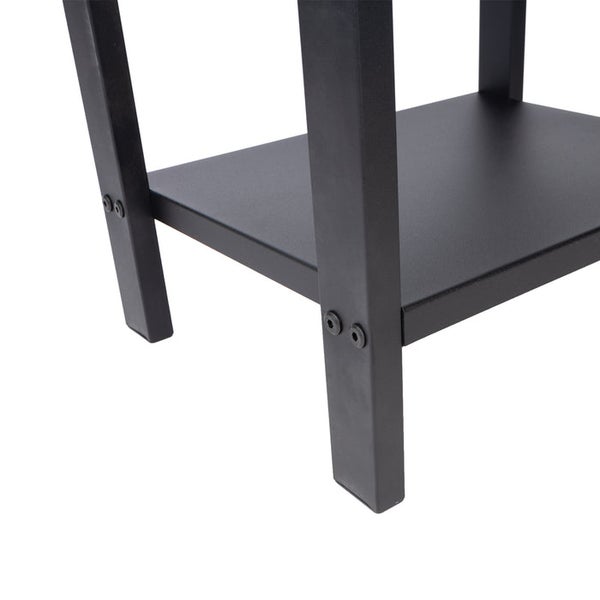 FLOORDIREKT Kaminholzregal Korfu - Schwarz - Modernes Brennholzregal mit 2 Ebenen - für Innen und Außen - 40 x 100 x 30 cm