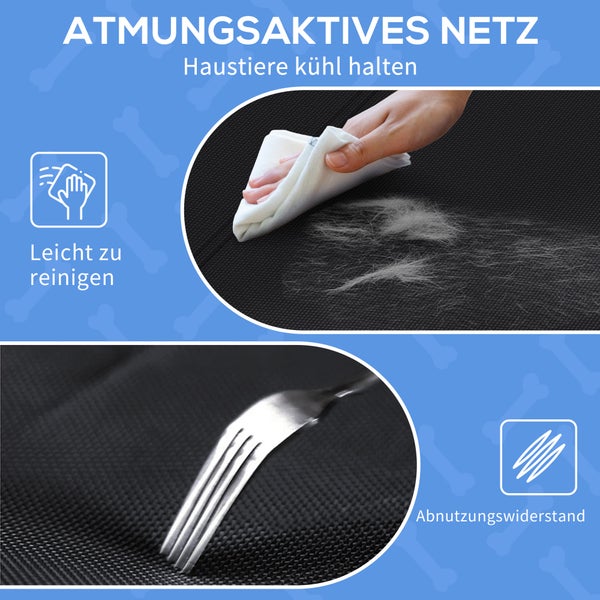 PawHut Hundeliege Outdoor, Erhöhtes Hundebett mit atmungsaktivem Mesh-Bezug, Haustierbett für kleine und mittelgroße Hunde Schwarz 91 x 69 x 29 cm