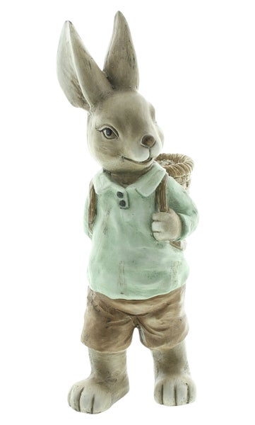 Dekorative Hasenfigur mit Rucksack