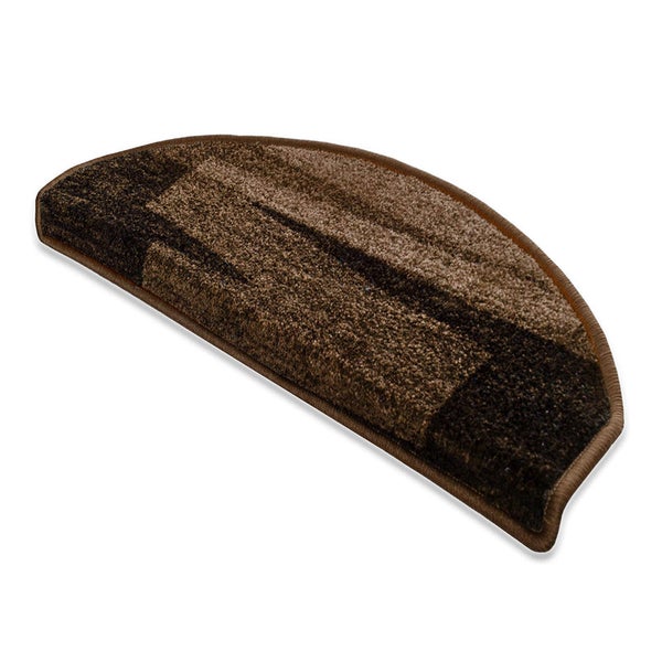 FLOORDIREKT Stufenmatte Via Veneto Braun Halbrund 23,5 x 65 cm