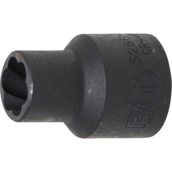 BGS Spiral-Profil-Steckschlüssel-Einsatz / Schraubenausdreher Antrieb Innenvierkant 12,5 mm (1/2) SW 11 mm - 5266-11