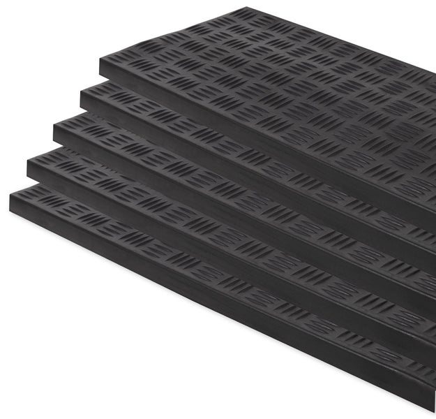 FLOORDIREKT Gummi Stufenmatte Madras für den Außenbereich mit Klebestreifen 25 x 75 cm 5er-Set