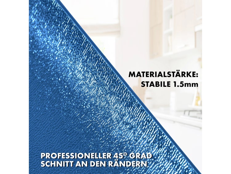 FLOORDIREKT Tischfolie Empire - mit abgeschrägter Kante - 1,5 mm Stärke - Blau - 90 x 90 cm
