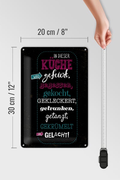 Blechschild Spruch 20x30cm In dieser Küche wird Aufzählung