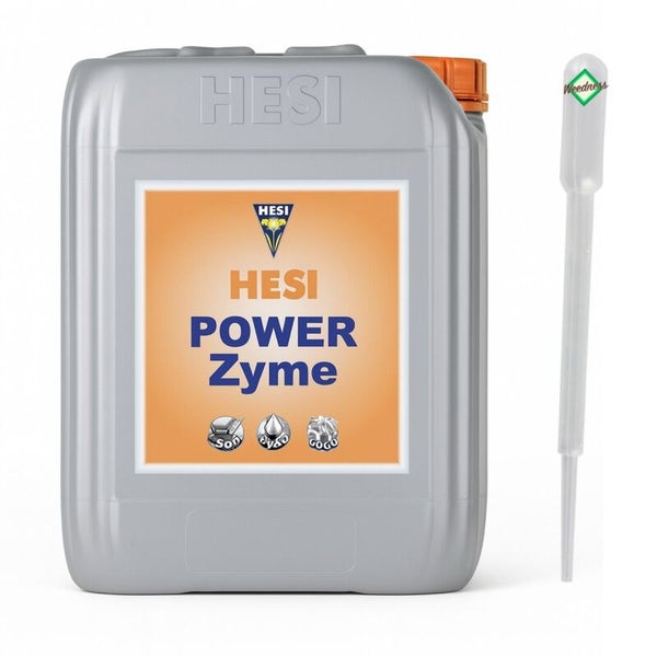 Hesi PowerZyme Pflanzendünger im Kanister mit Weedness Pipette