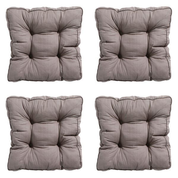 Sitzkissen Florance Basic taupe - ca. 47x47 cm - 4er-Set