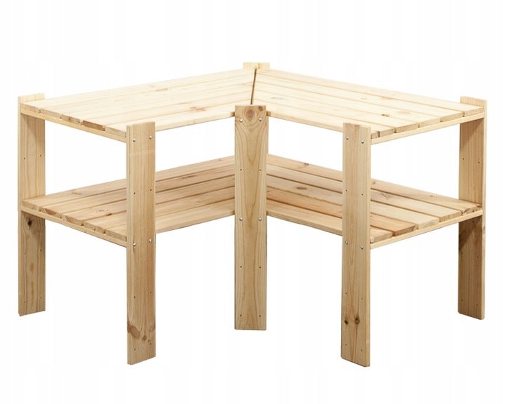 PROREGAL Eckregal Woodland HxBxT 64 x 80 x 50 cm Fachlast 120 kg 2 Fachboden Kiefernholz Natur