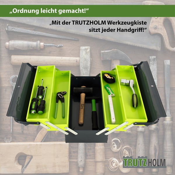 Geöffnete Trutzholm Werkzeugkiste mit Werkzeugen
