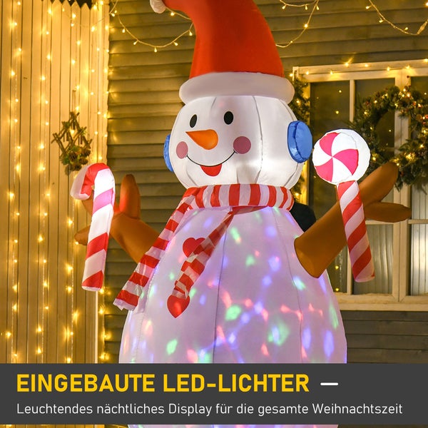 HOMCOM Weihnachtsdeko, 180 x 100 x 240 cm, Polyester, Weiß+Rot