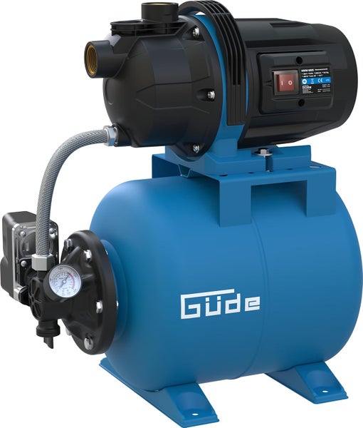 Güde Hauswasserwerk HWW 6035 mit Kessel Manometer und integriertem Schalter zur automatischen Wasserversorgung