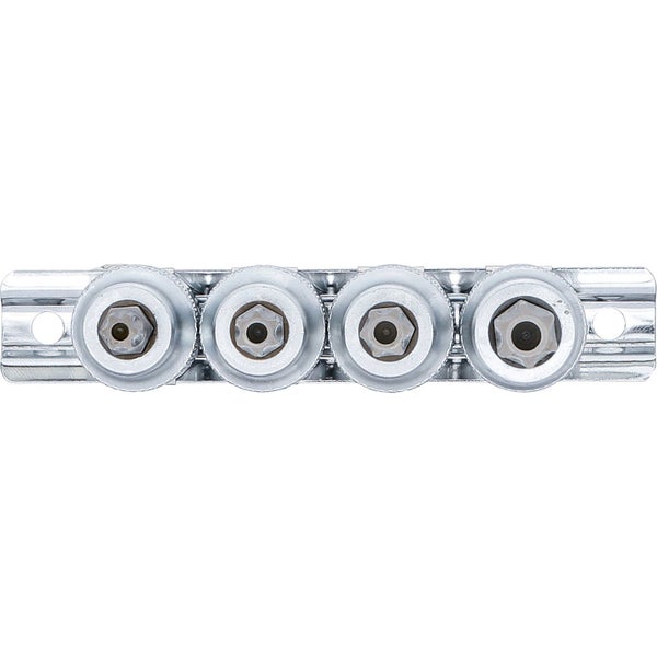 BGS Bit-Einsatz-Satz Antrieb Innenvierkant 12,5 mm (1/2) T-Profil (für Torx) mit Bohrung T40 - T55 4tlg. - 8885