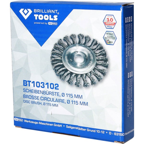 Brilliant Tools Scheibenbürste, Durchmesser 115 Millimeter, in Verpackung
