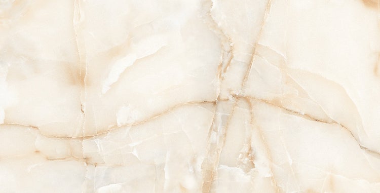 Nahaufnahme einer beigen Wandfliese mit Marmormuster.