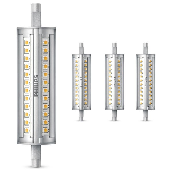 Philips LED Lampe ersetzt120W, R7s Röhre R7s-118 mm, warmweiß, 2000 Lumen, dimmbar, 4er Pack