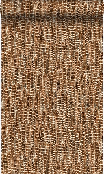 Origin Wallcoverings Tapete Federn Rostbraun - 53 cm x 10.05 m - 347395