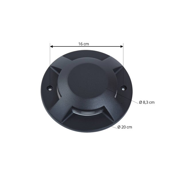 Lucande LED Außenleuchte Jeffrey (wasserdicht (Modern) in Schwarz aus Aluminium (4 flammig, ) - Außenstrahler außen Spot für Garten Terasse Balkon & Haus