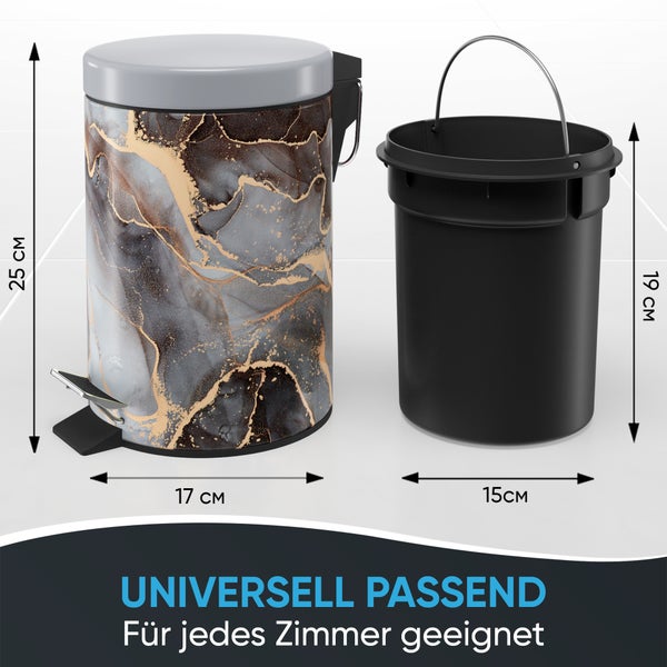 Sanilo Kosmetikeimer 3L mit Absenkautomatik Marmor Abstrakt