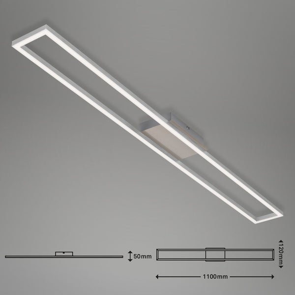 LED Deckenleuchte Wandleuchte Dimmbar Memoryfunktion 20W alu Metall Briloner