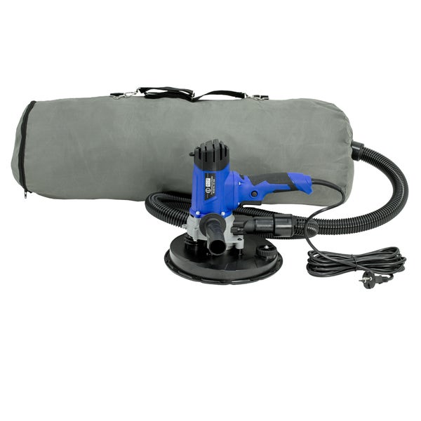 ECD Germany Trockenbauschleifer 1200W, Ø 210mm Schleifpapier, Drehzahl 3000 U/min, Wandschleifer Deckenschleifer Langhalsschleifer, mit 6 Schleifscheiben, Staubfangsack, Absaugschlauch, Absaugadapter