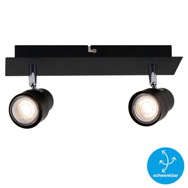 LED Deckenspot Deckenlampe 2xGU10 inkl. dreh-& schwenkbar 5W Schwarz Briloner