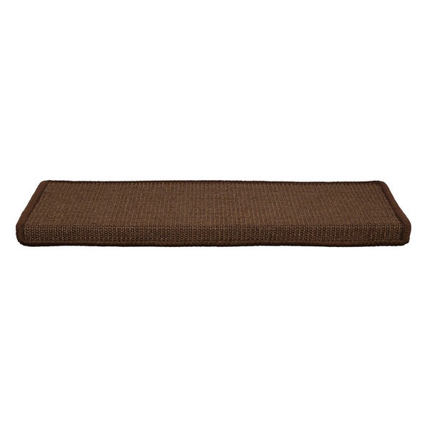 FLOORDIREKT Stufenmatte aus Sisal - Pure Nature - Umkettelt & Selbstklebend - Dunkelbraun - 23,5 x 65 cm - Rechteckig