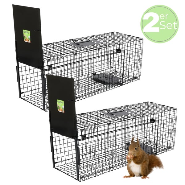 Zweiteiliges Lebendfallen Set aus Drahtgitter für Nagetiere