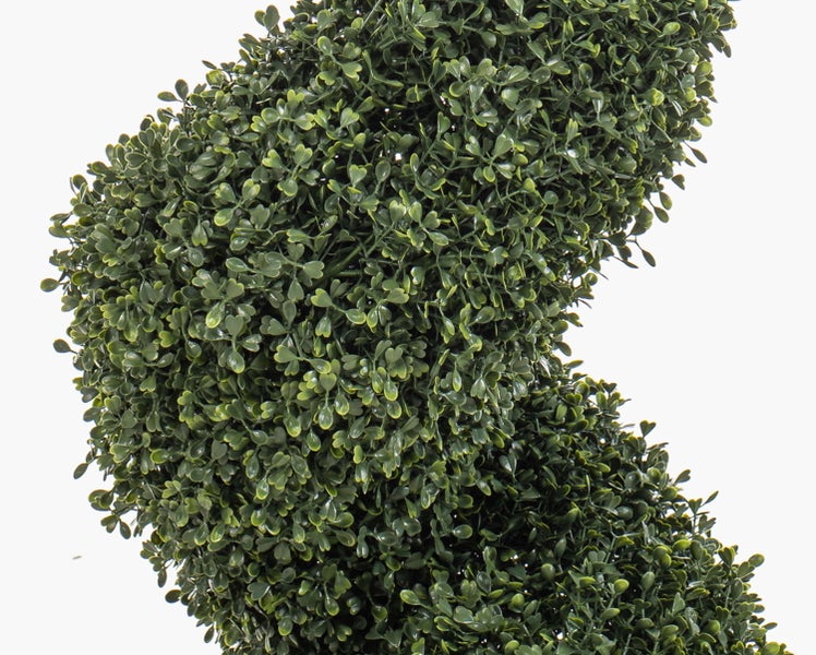 Künstliche Monstera-Kletterpflanze mit grünen, geschlitzten Blättern und braunen Luftwurzeln.
