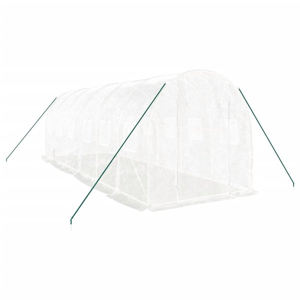 Gewächshaus mit Stahlrahmen Weiß 12 m² 6x2x2 m