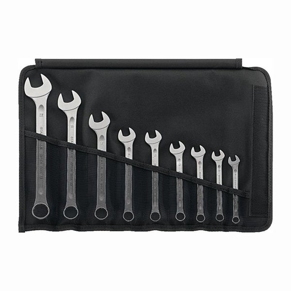 Schraubenschlüssel-Satz in schwarzer Werkzeugtasche