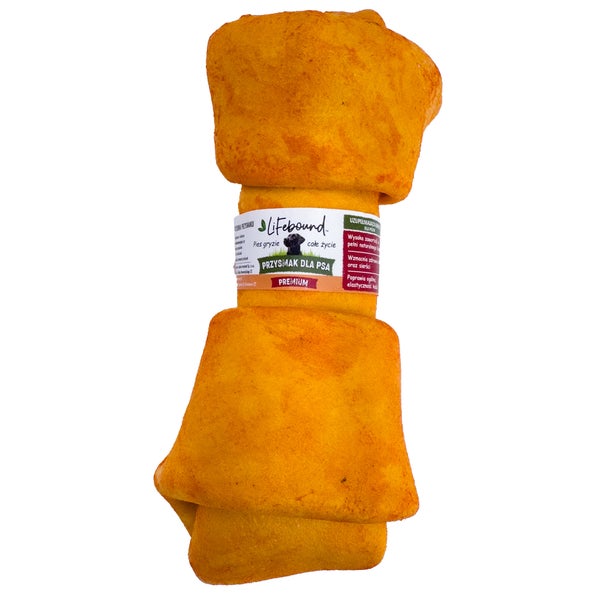 Lifebound - Natürlicher Kauknochen für Hunde aus Kalbsleder in Form eines Knochens mit Pizza-Geschmack - Größe: XL