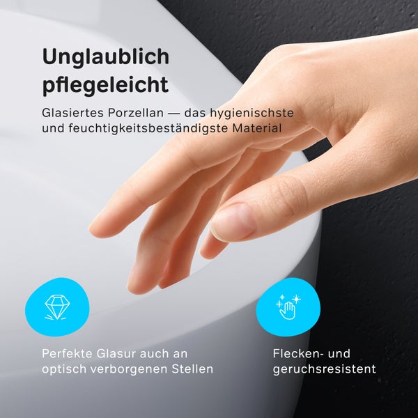 AM.PM Wand-WC  Tiefspüler ohne Spülrand weiß glänzend mit WC-Sitz CSB1700SC Spirit 2.0