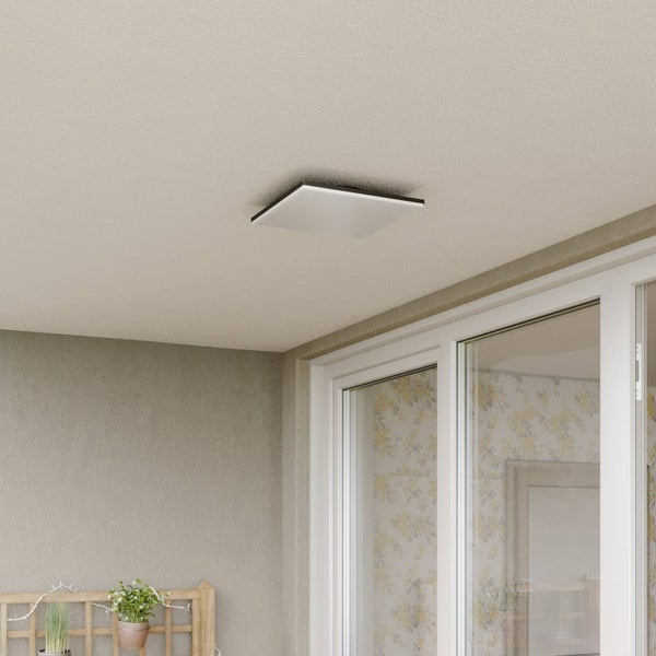 Lucande LED Deckenleuchten Henni (Modern) in Alu (1 flammig, ) - Außenleuchte für Garten Terasse Balkon & Haus Deckenleuchte