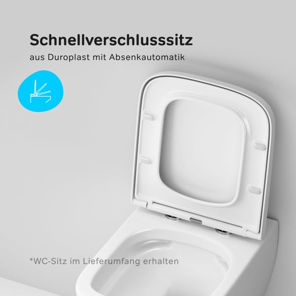 AM.PM Wand-WC  Tiefspüler ohne Spülrand weiß glänzend mit WC-Sitz CGA1700SC Gem